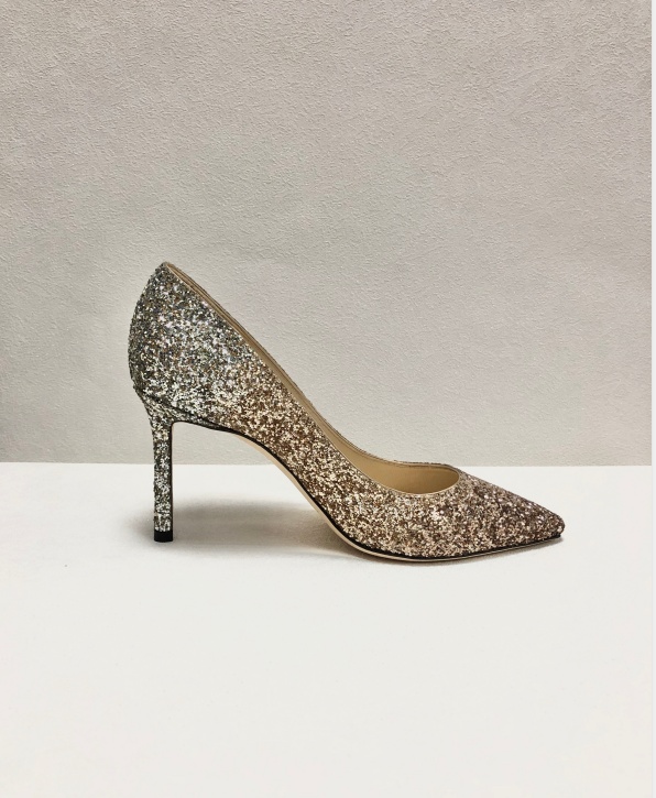 Jimmy Choo Romy 85mm Glitter Degrade High-heel Pumps In Brown