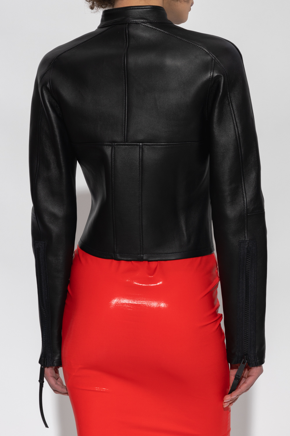 Dsquared2 Panelled Leather Jacket In Black