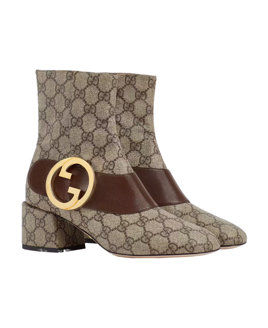 Gucci Blondie 60 Gg-supreme Canvas Boots In Brown