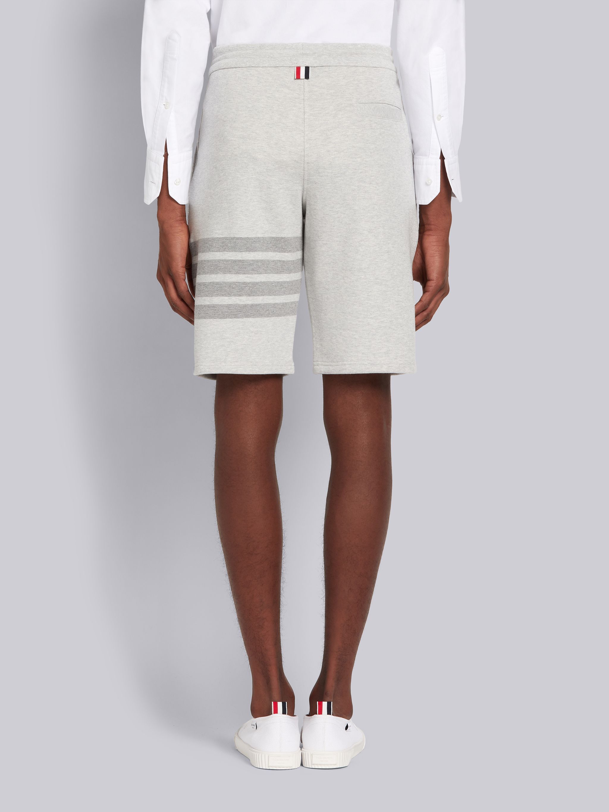 Thom Browne 4-bar Motif Drawstring Track Shorts In White