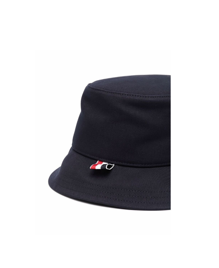 Thom Browne 4-bar Cotton Bucket Hat In Black
