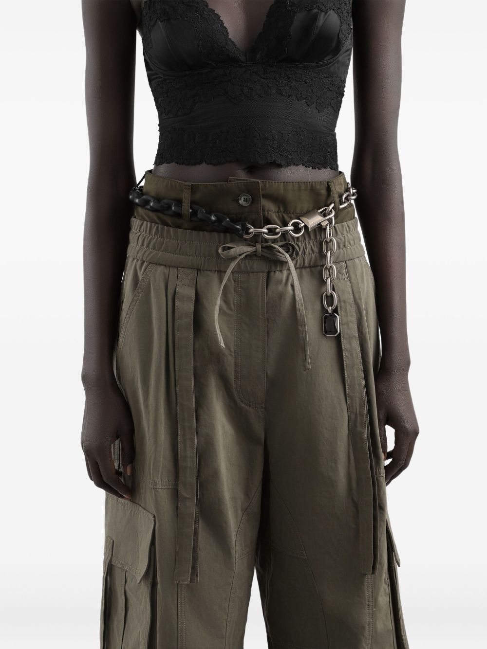 Dolce & Gabbana Leather Chain-link Belt In Metallic