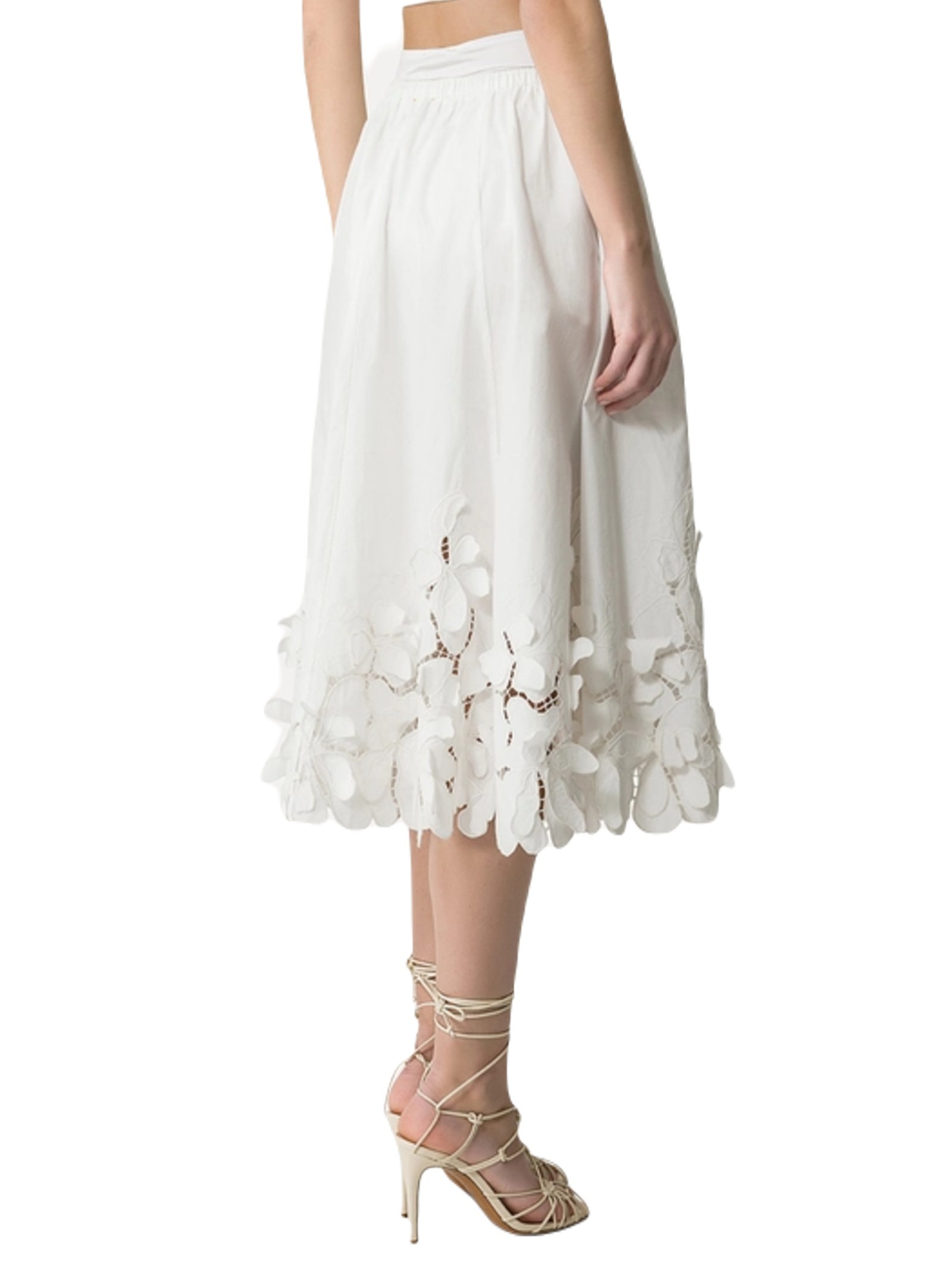 Shop Forte Forte Floral-appliqué Midi Skirt