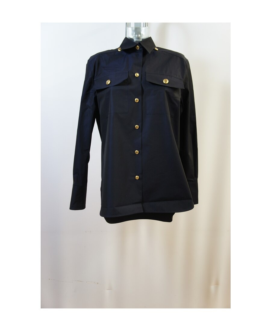 Givenchy Logo Button Shirt In Black