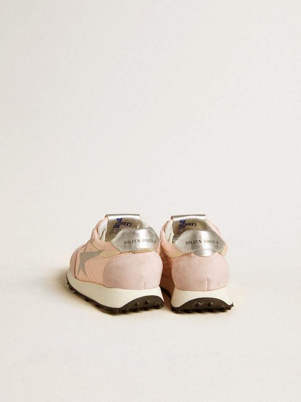 Golden Goose Marathon Junior In Pink Nylon With Printed Star And Leather Heel Tab In Pink