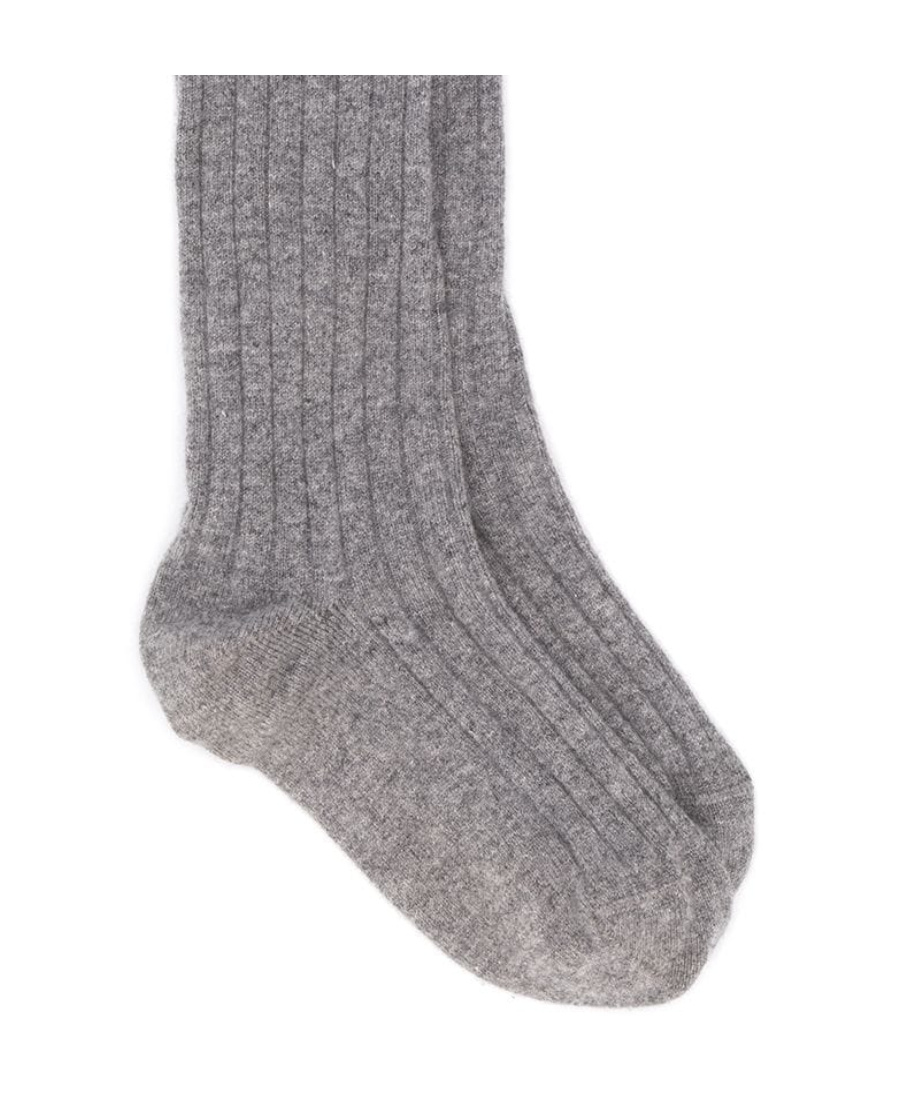 Brunello Cucinelli Ribbed Socks In Gray