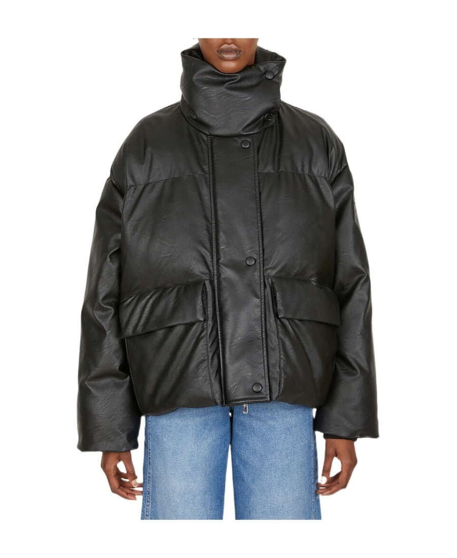 Shop Stella Mccartney Polished-finish Padded Coat In Black