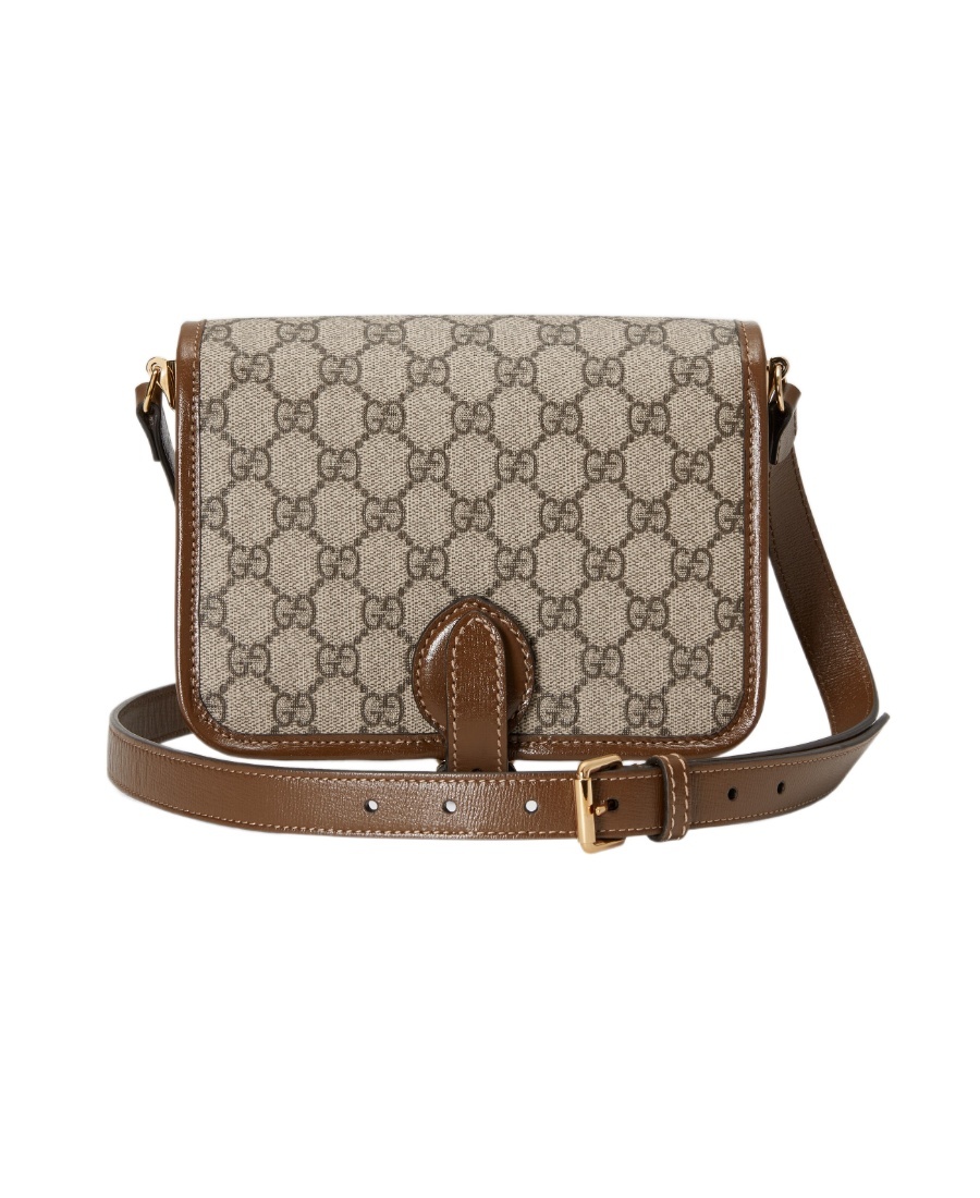 Gucci Men Gg Supreme Fabric Gg Retro Crossbody Bag In Nude