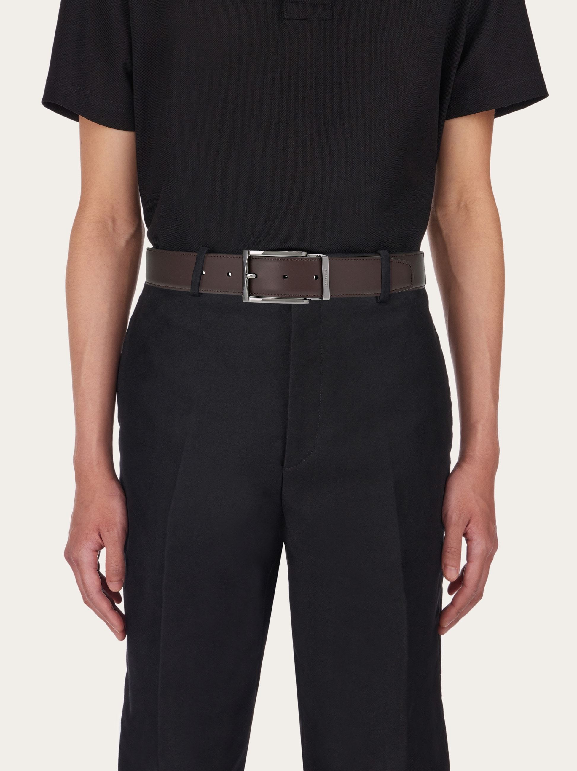 Ferragamo Double-sided Belt In Black