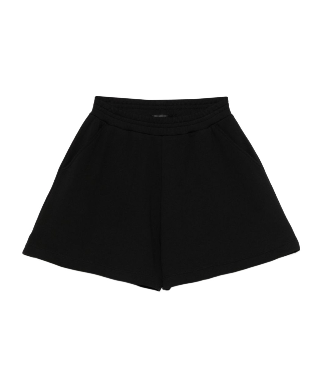 Emporio Armani Cotton Shorts With Elasticated Drawstring Waistband In Black