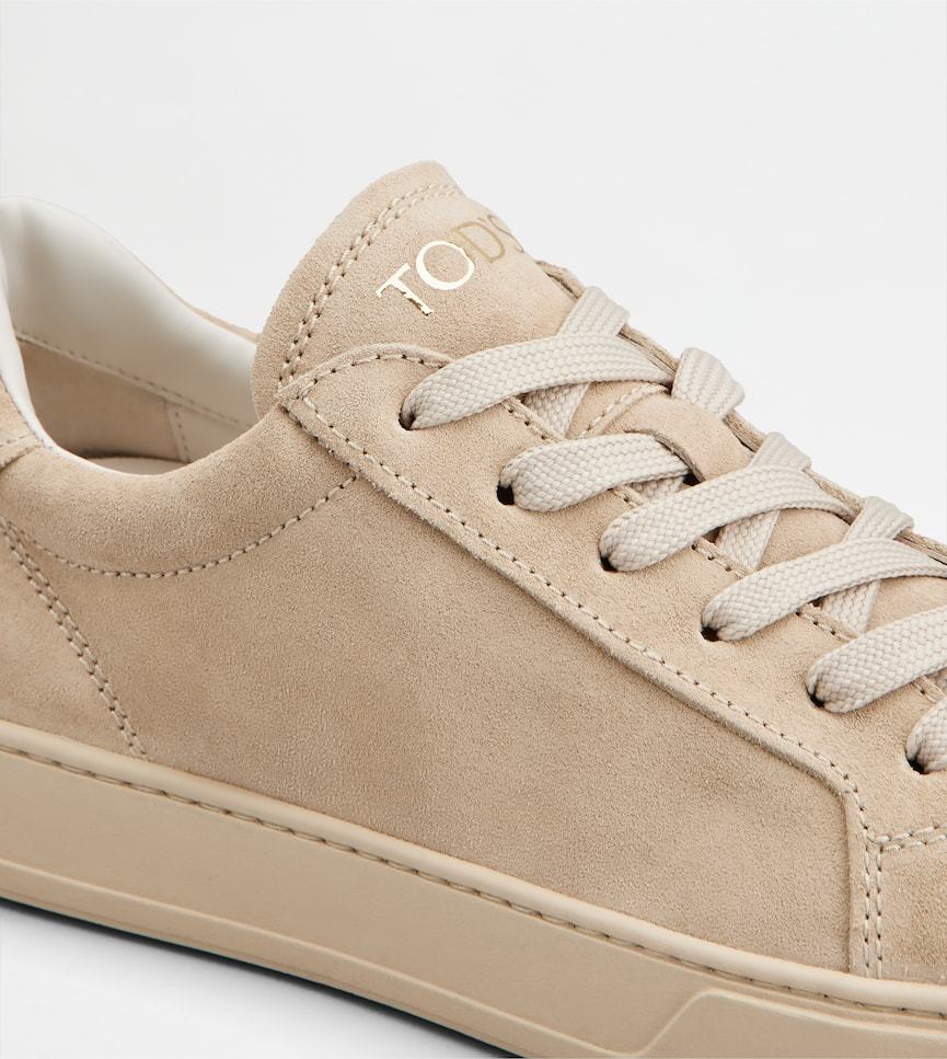 Tod's Suede Leather Sneakers In Beige