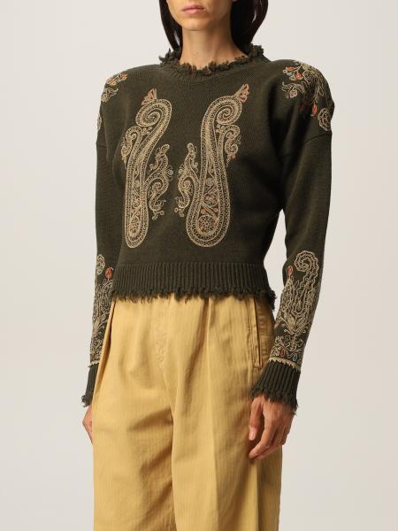 Etro Paisley-print Wool Jumper In Black