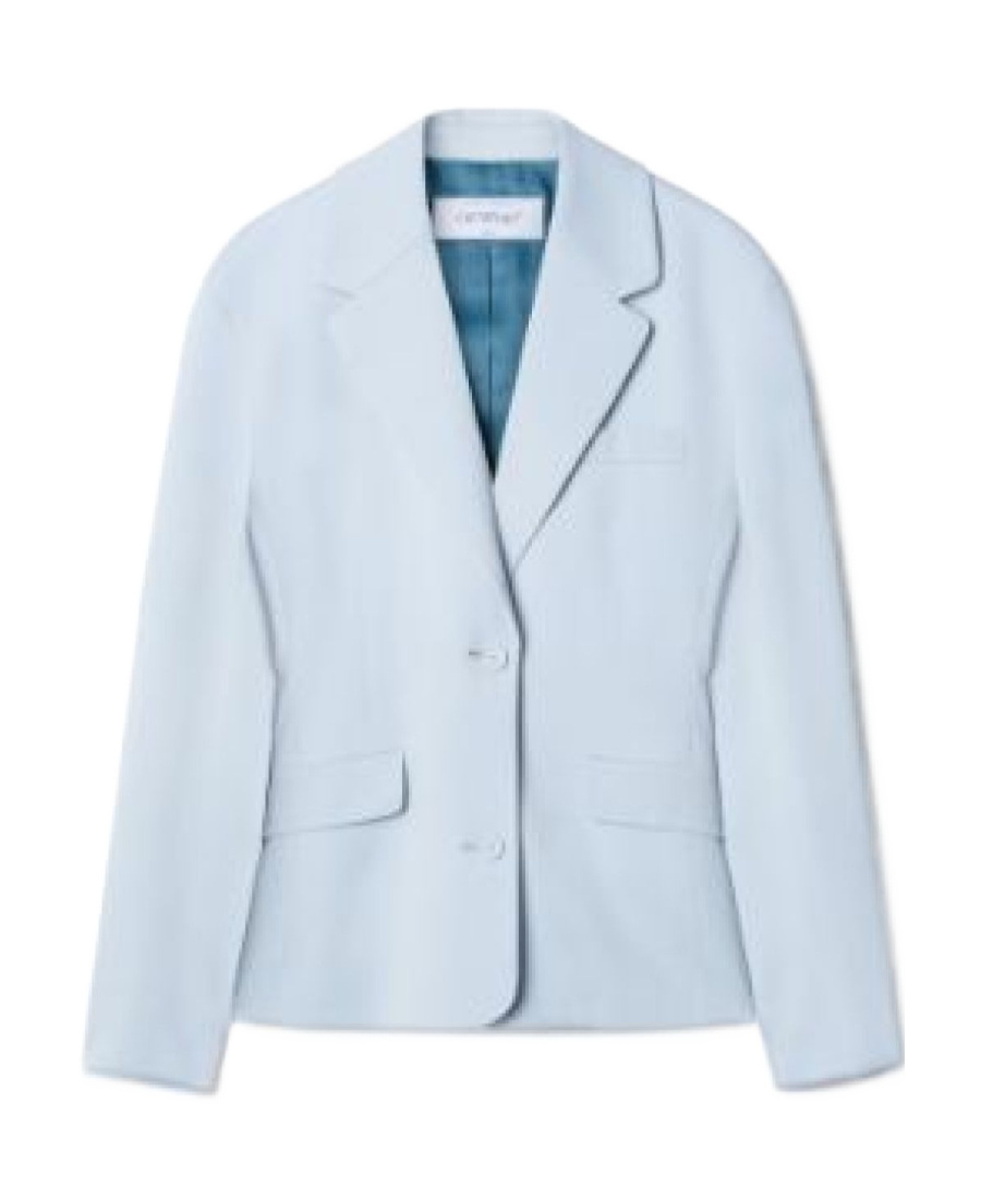 Off-white Notched-lapels Single-breasted Blazer In Blue