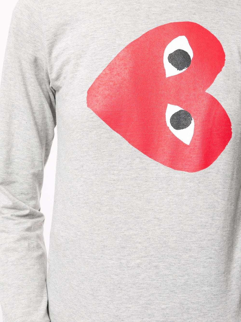 Comme Des Garçons Play Logo-print Crew Neck Top In White
