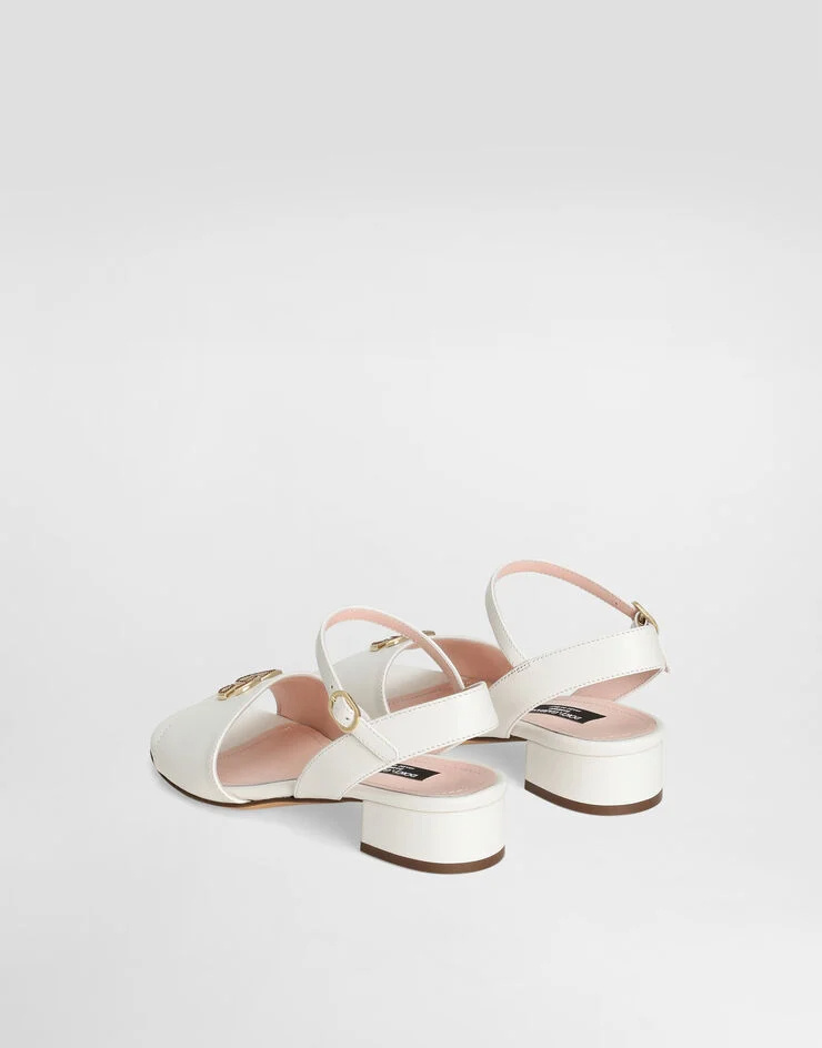 Dolce & Gabbana Logo-plaque Sandals In White