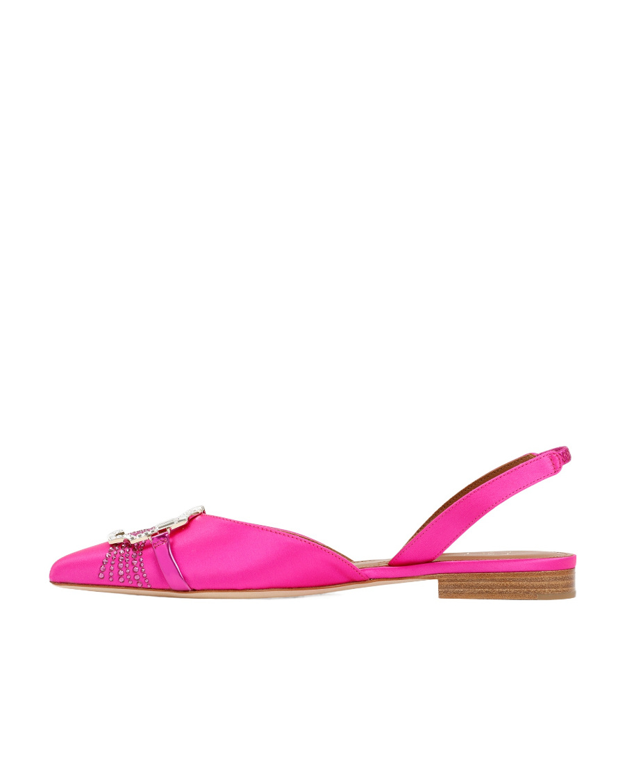 Shop Malone Souliers Crystal-embellished Ballerina Shoes In Pink