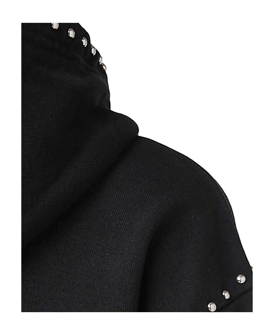 Mm6 Maison Margiela Stud-embellished Cotton Hoodie In Black