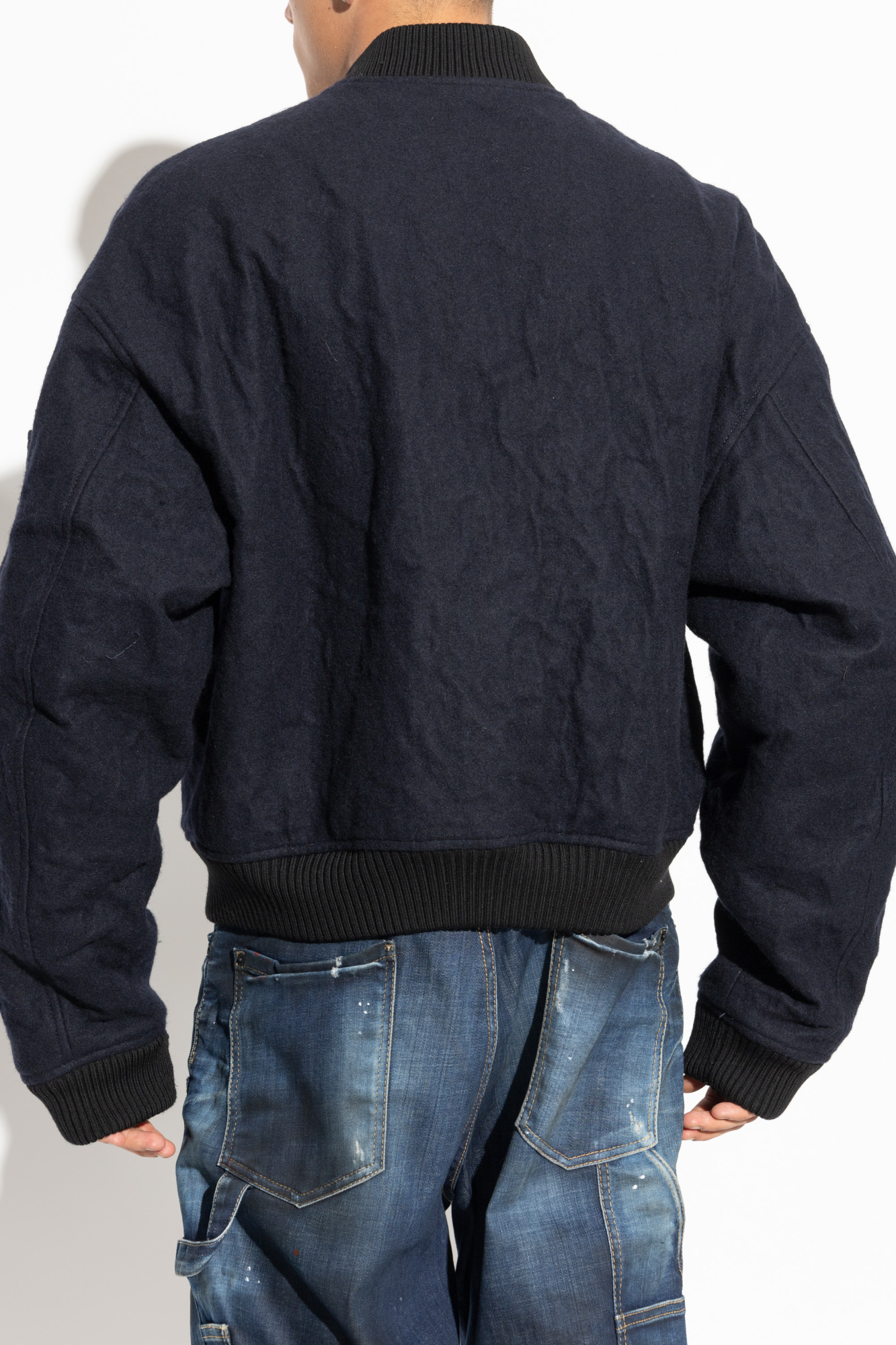 Dsquared2 Logo-embroidered Bomber Jacket In Black