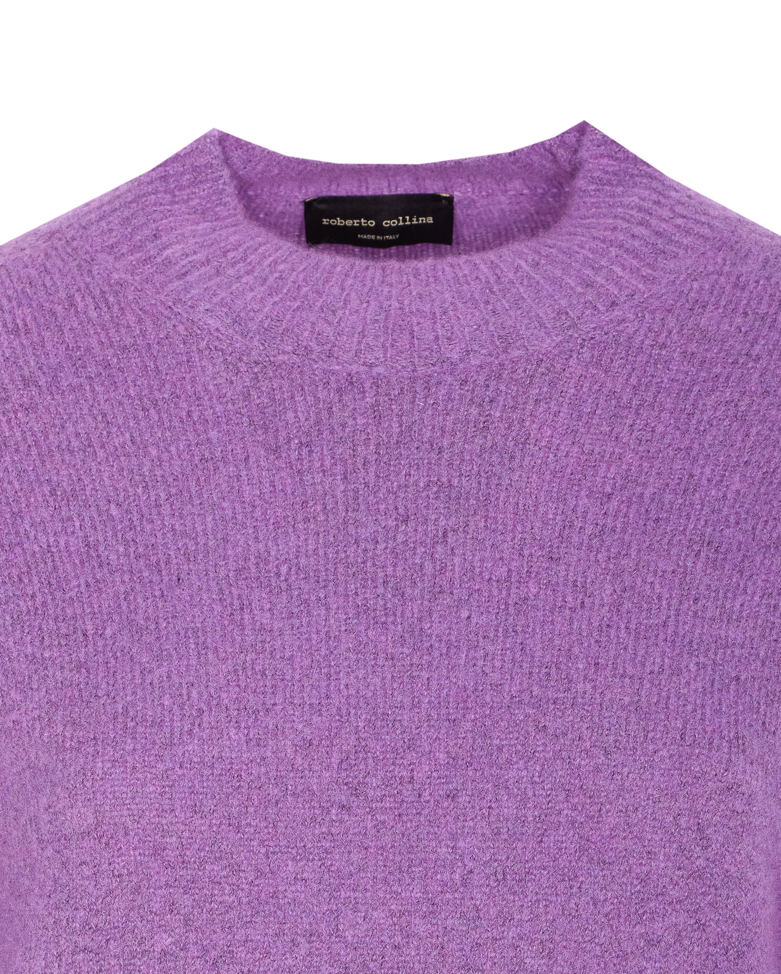 Roberto Collina Wool Blend Sweater With Classic Round Neckline And Long Sleeves In Purple