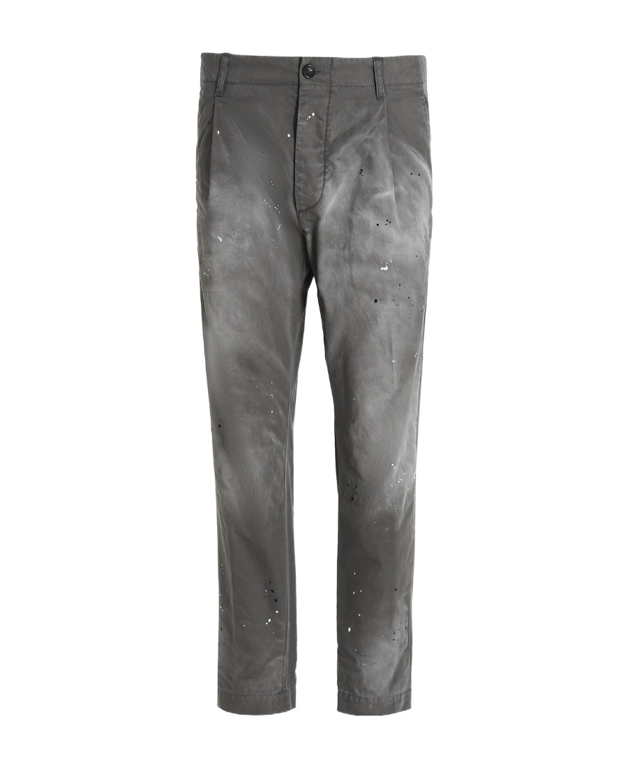 Dsquared2 Logo-print Straight-leg Trousers In Gray