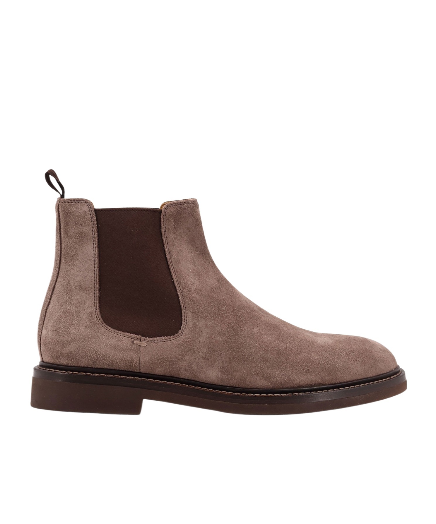 Brunello Cucinelli Suede Chelsea Boots In Brown