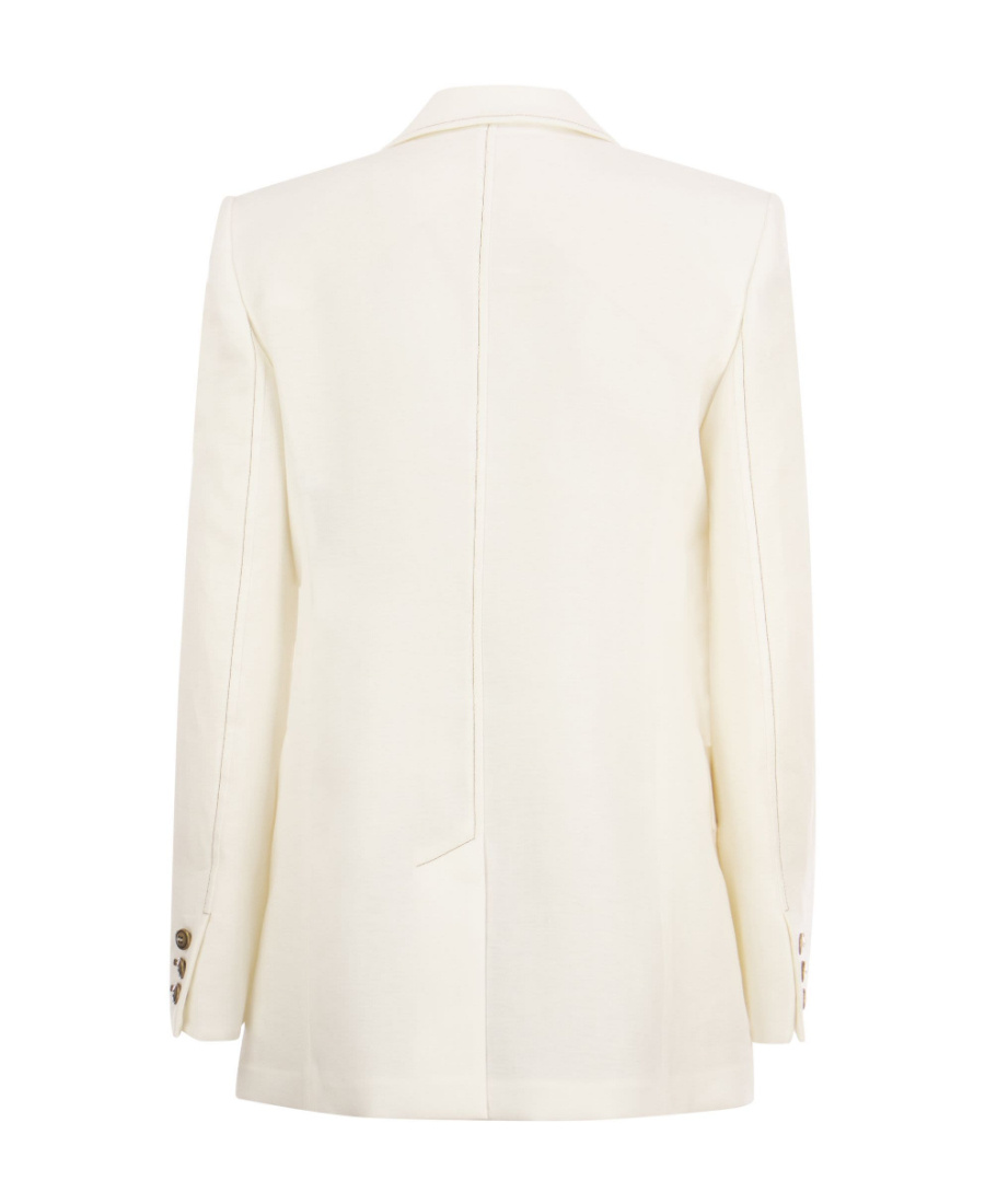 Max Mara Double-breasted Button Blazer In White
