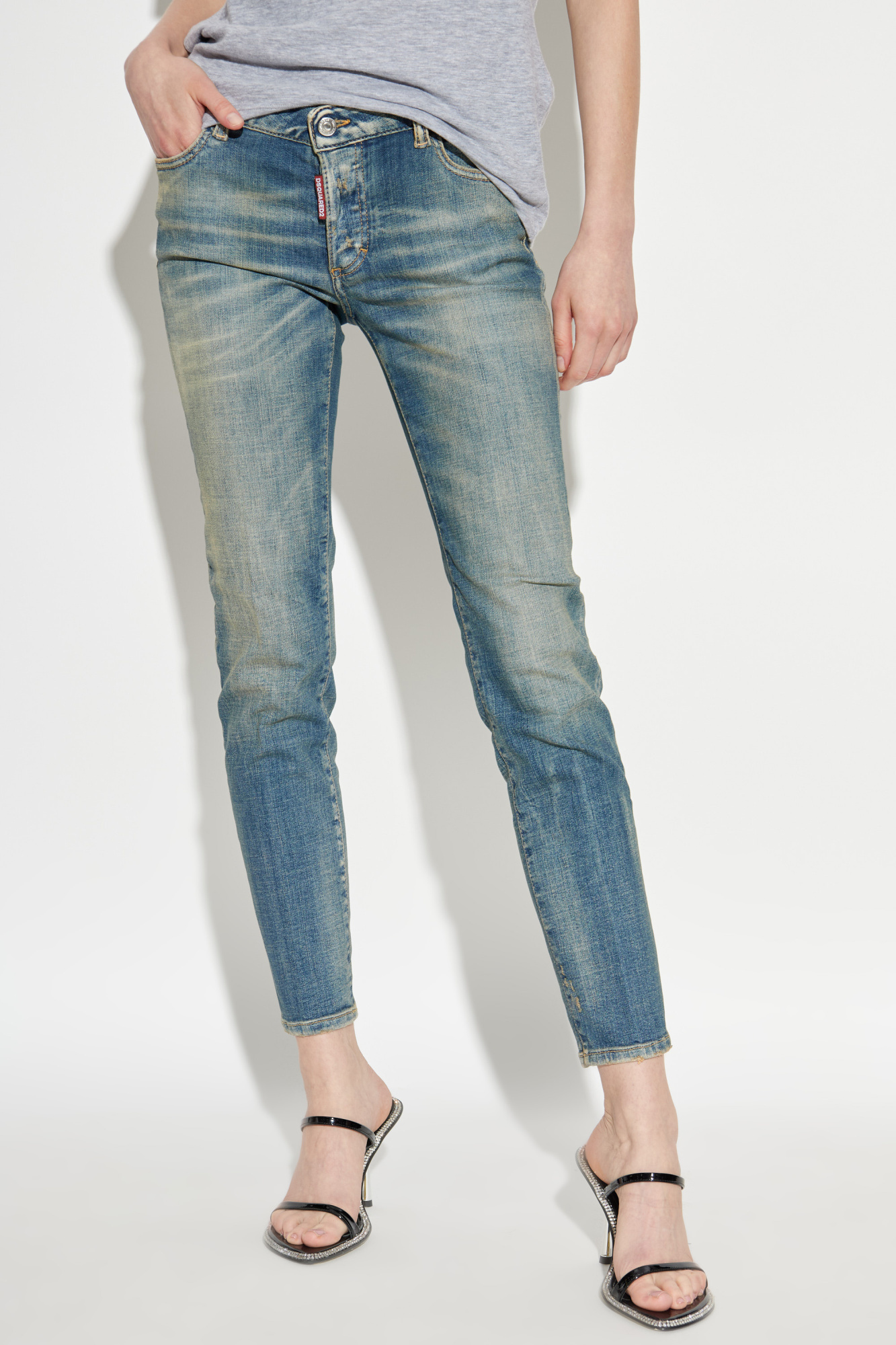 Dsquared2 Belt Loop Denim Trousers In Blue