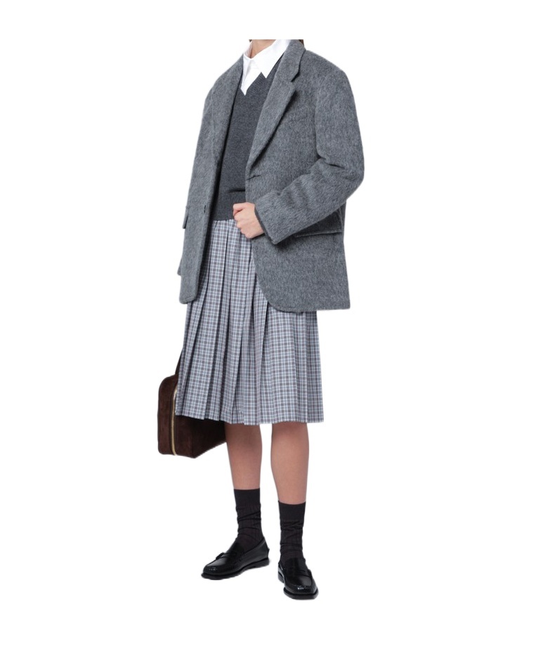 Dunst Grey Mélange Wool-blend Jacket In Gray