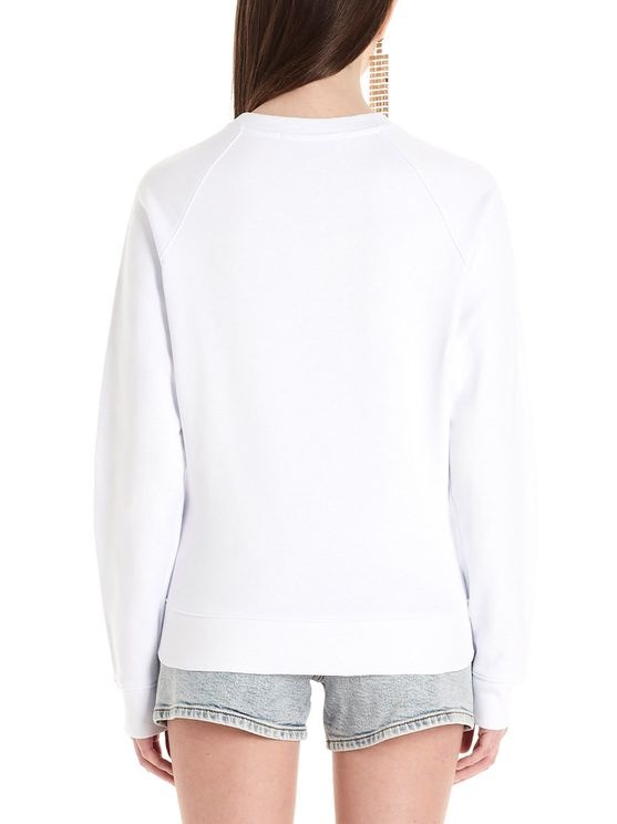 Msgm Sweatshirt With Brushed Logo Print In White
