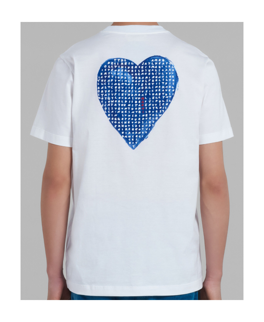 Marni Classic Cotton Knit T-shirt With Unique Stitched Logo Detail In White
