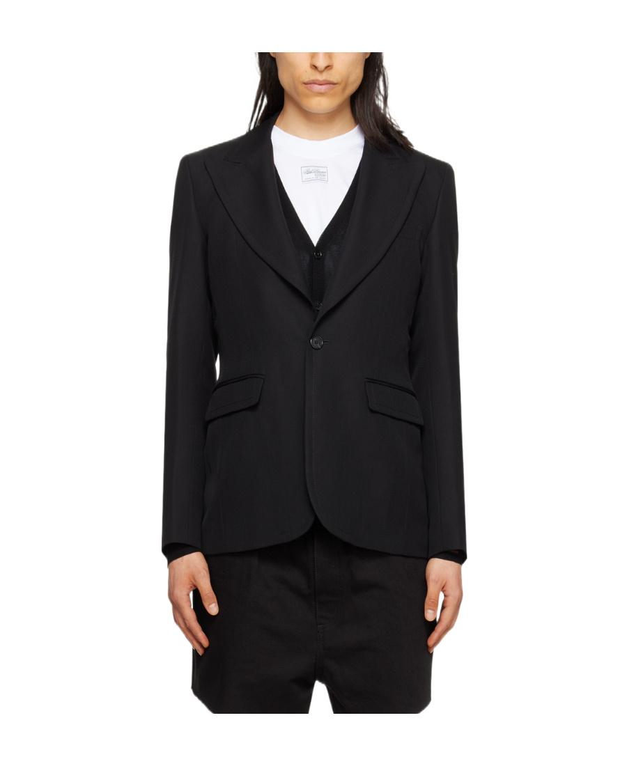 Raf Simons Long-sleeved Button Suit Jacket In Black