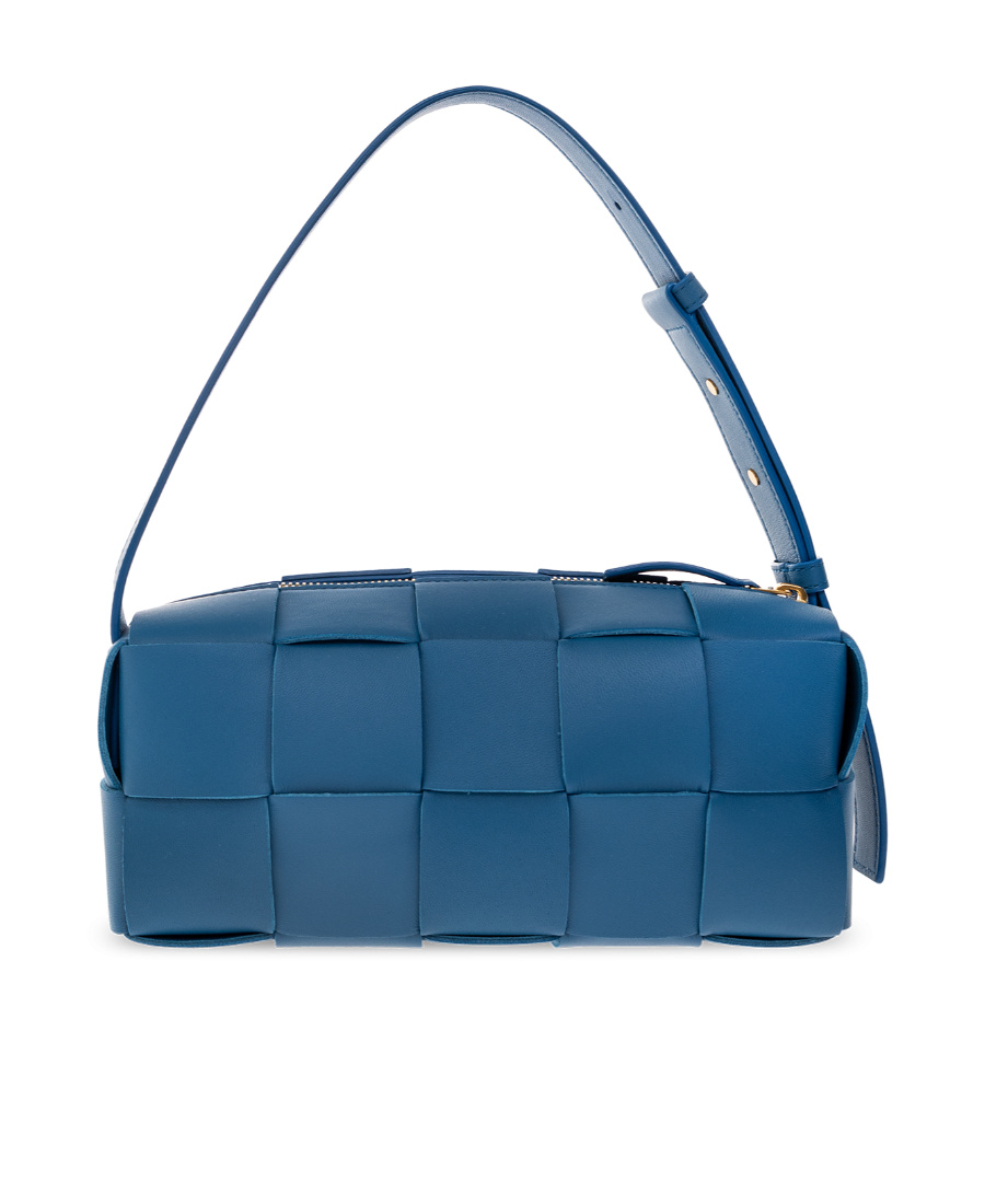 Bottega Veneta Small Brick Cassette Shoulder Bag In Blue
