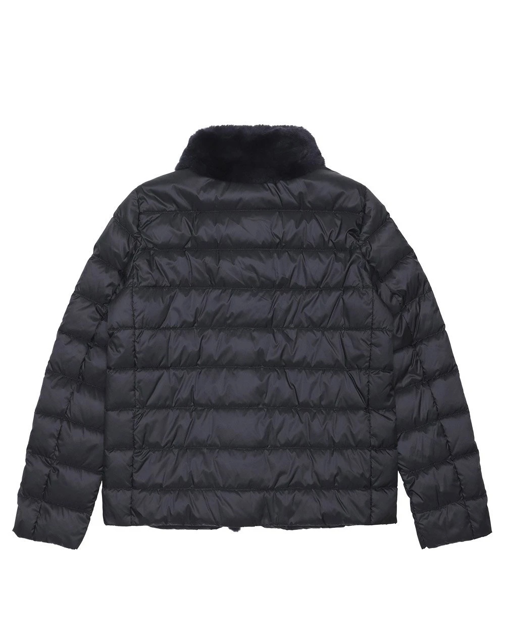 Weekend Max Mara Long-sleeved Down Jacket With Wool Collar In Blue