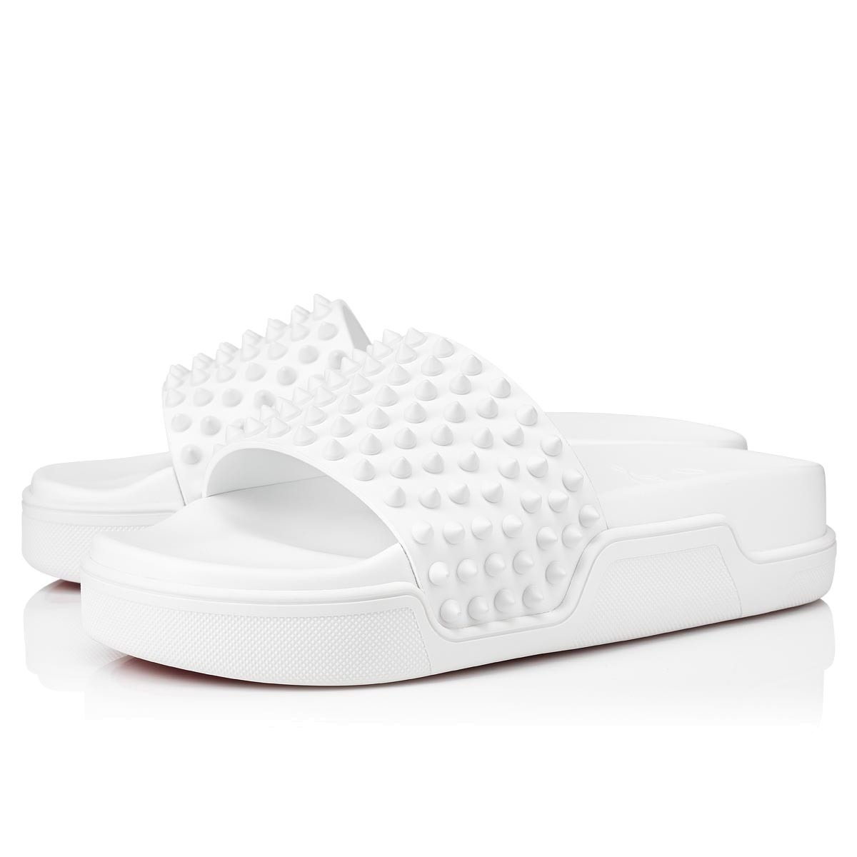 Christian Louboutin Logo Slippers In White
