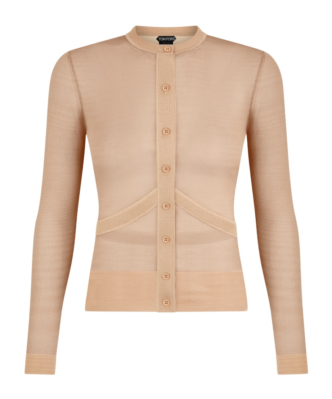 Tom Ford Cardigan Crew Neck Sweater In Nude