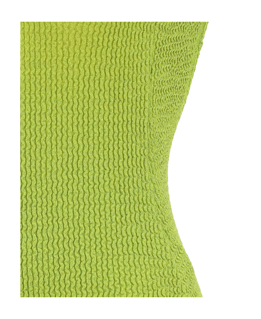 Bottega Veneta Scoop Neck Knitted Swimsuit In Green