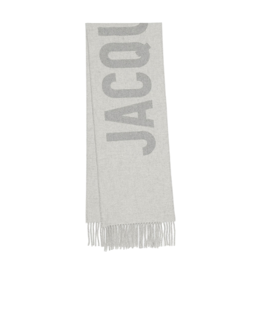 Jacquemus Le Charpe Logo Virgin Wool Scarf In White