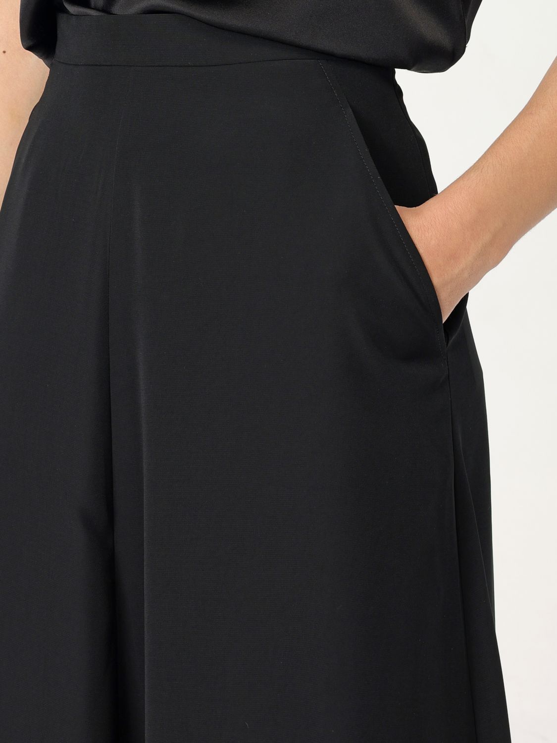 Shop Emporio Armani Side Pocket Skirt In Black