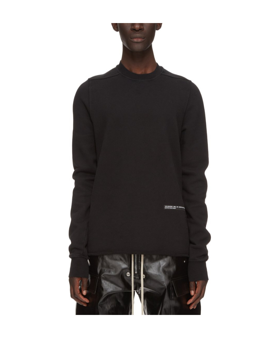 Rick Owens Drkshdw Logo-patch Cotton Sweatshirt In Black