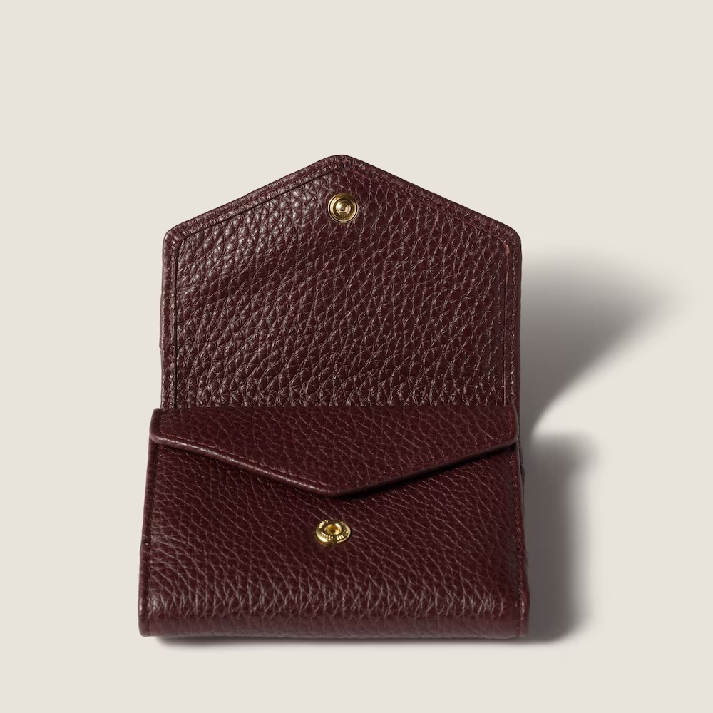 Miu Miu Small Logo-plaque Leather Wallet In Red