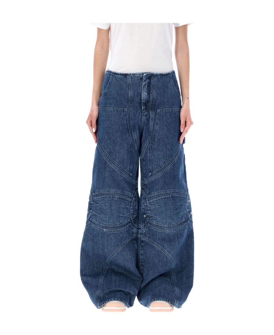 Off-white Motorcycle Low Waist Pant In Blue