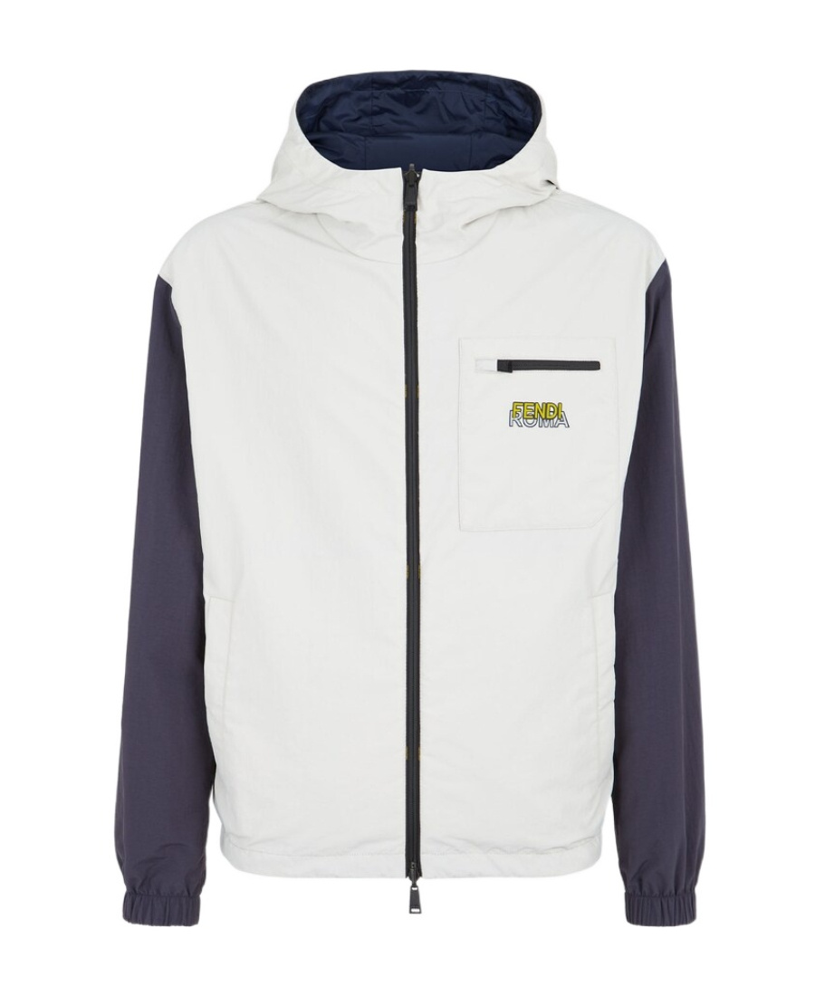 Fendi Logo-patch Reversible Jacket In White