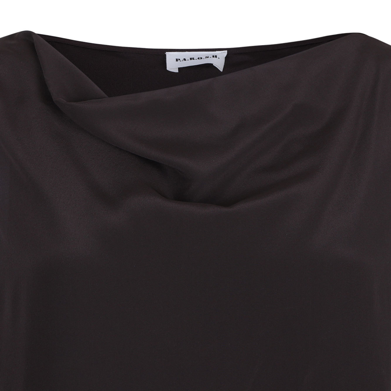 P.a.r.o.s.h Parosh Sleeveless Silk Blouse With Draped Neckline In Black