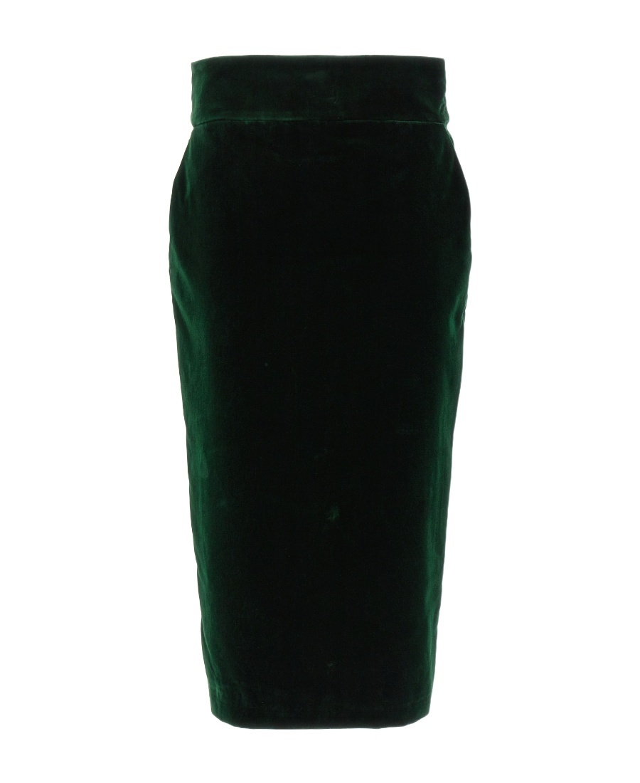 Alexandre Vauthier Velvet Knee-length Pencil Skirt With High Waist In Black