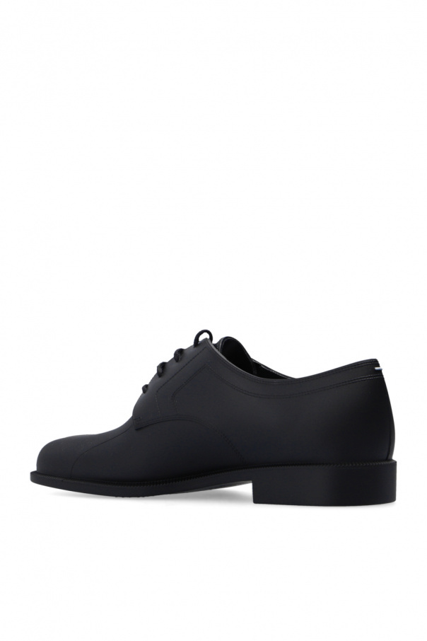 Maison Margiela Tabi Leather Oxford Shoes In Black