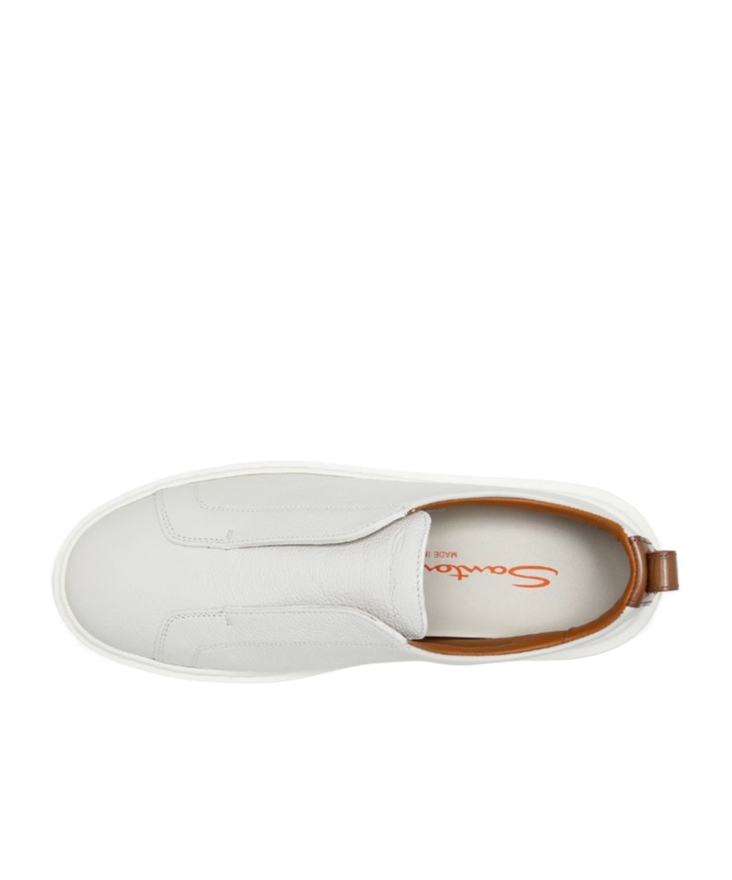 Santoni Leather Low-top Sneakers In White