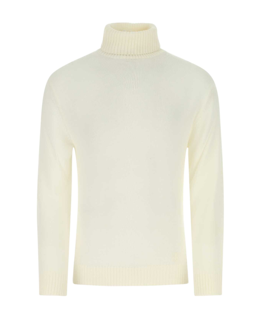 Jil Sander Roll Neck Knitted Sweater In White