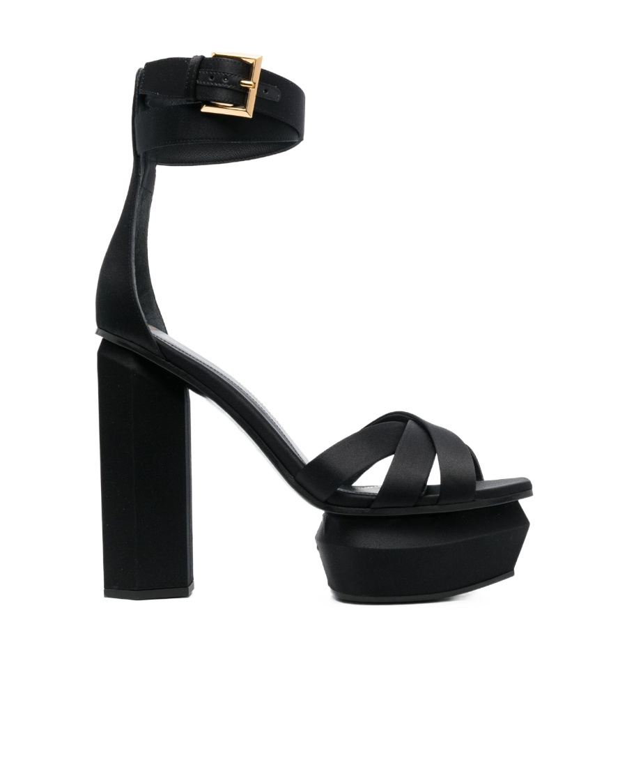 Shop Balmain Open-toed High-heeled Sandals In Black