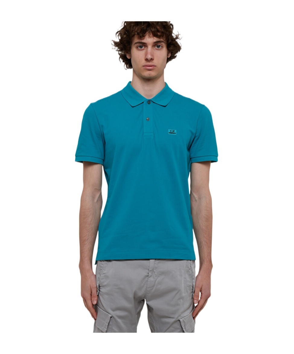 C.p. Company Short-sleeved Polo Shirt In Blue
