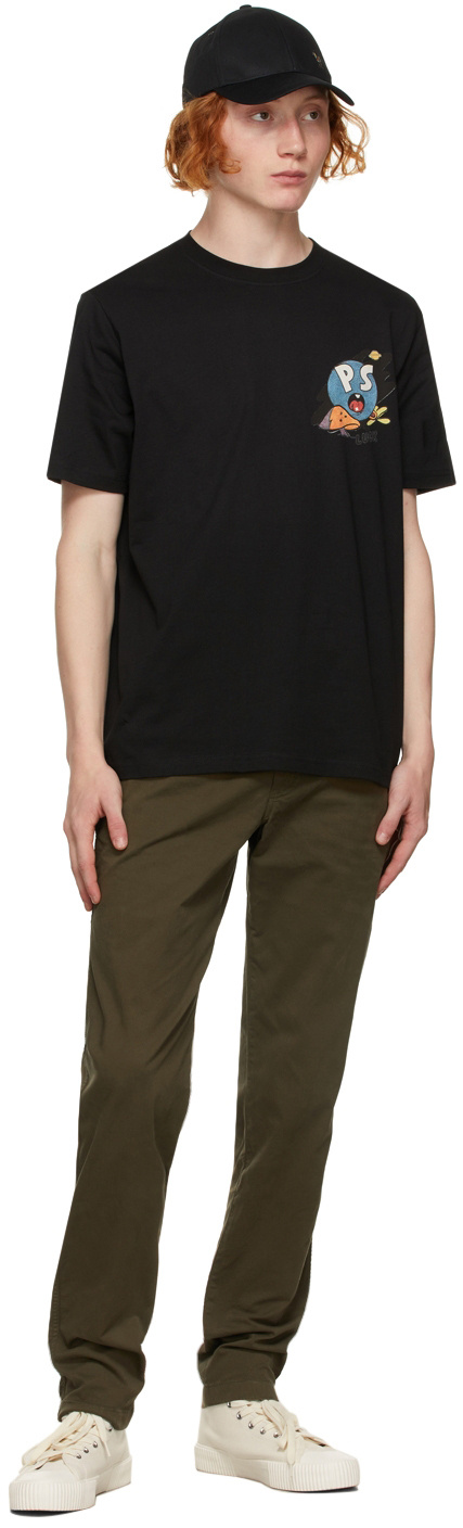 Shop Paul Smith Navy Blue Logo Printed T-shirt